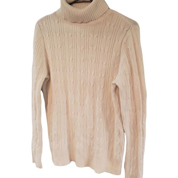 St JOHN'S BAY Women's Cream Turtle Neck Sweater - Picture 8 of 16